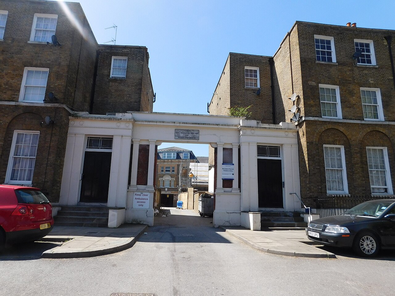 The front buildings of the Mothers' Hospital, Clapton, in 2018